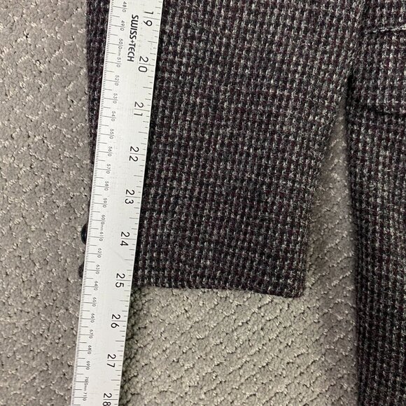 Vintage Harris Tweed Blazer Sport Coat Men's 44R Burgundy and Gray Wool - Picture 10 of 12